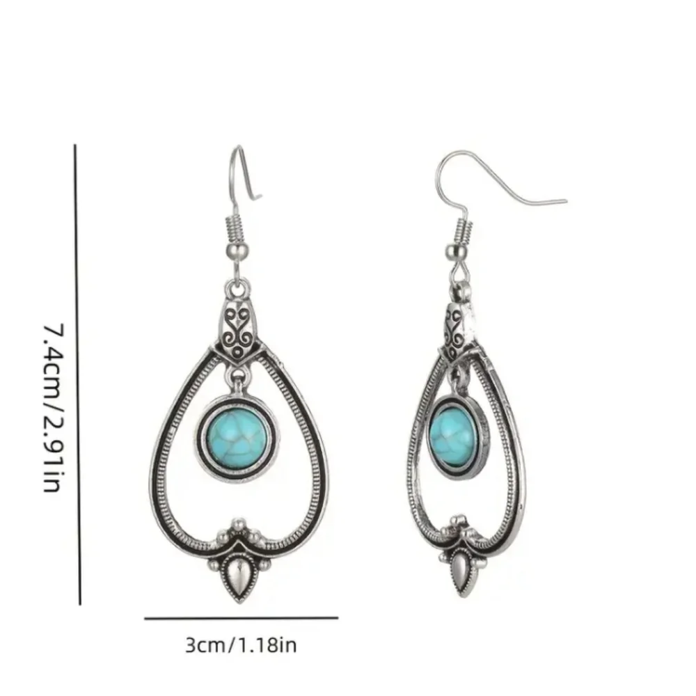 Bohemian Turquoise Silver Earrings